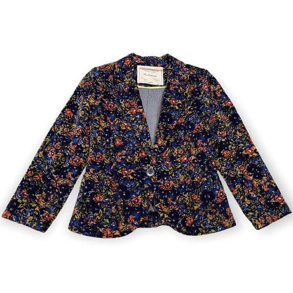 Anthropologie Cartonnier Abstract Floral Designer Blazer Jacket - Womens XS - Picture 1 of 5